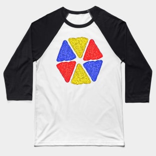 National Tortilla Chip Day TriColor Chips Hexaon Pattern Baseball T-Shirt